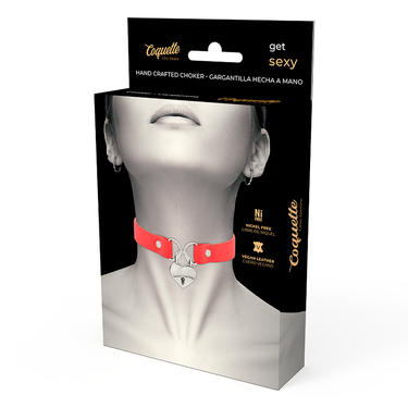 Collana fetish in pelle vegana con cuore e chiave, regolabile